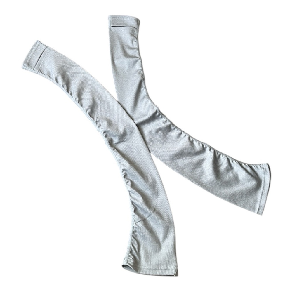 ALO Yoga Women's Ribbed Gray Arm Warmers, Size XS/S